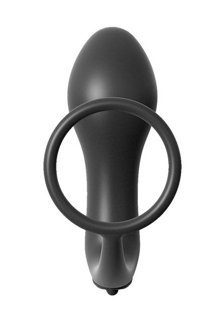 Ass-Gasm Cock Ring Vibrating Plug