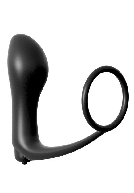 Ass-Gasm Cock Ring Vibrating Plug