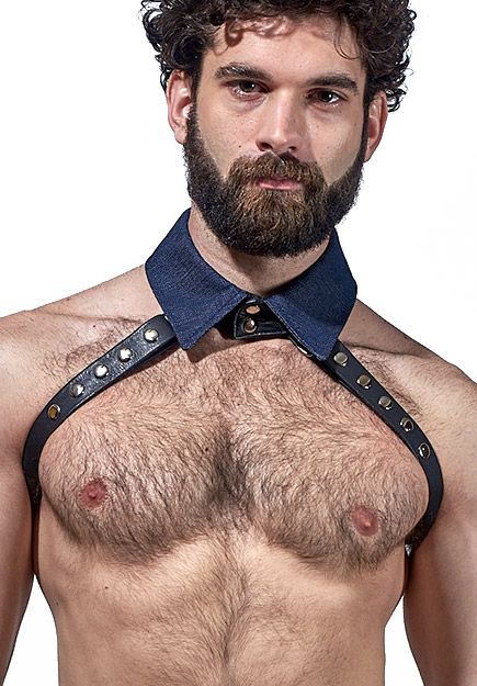 Denim Collar Half-Harness