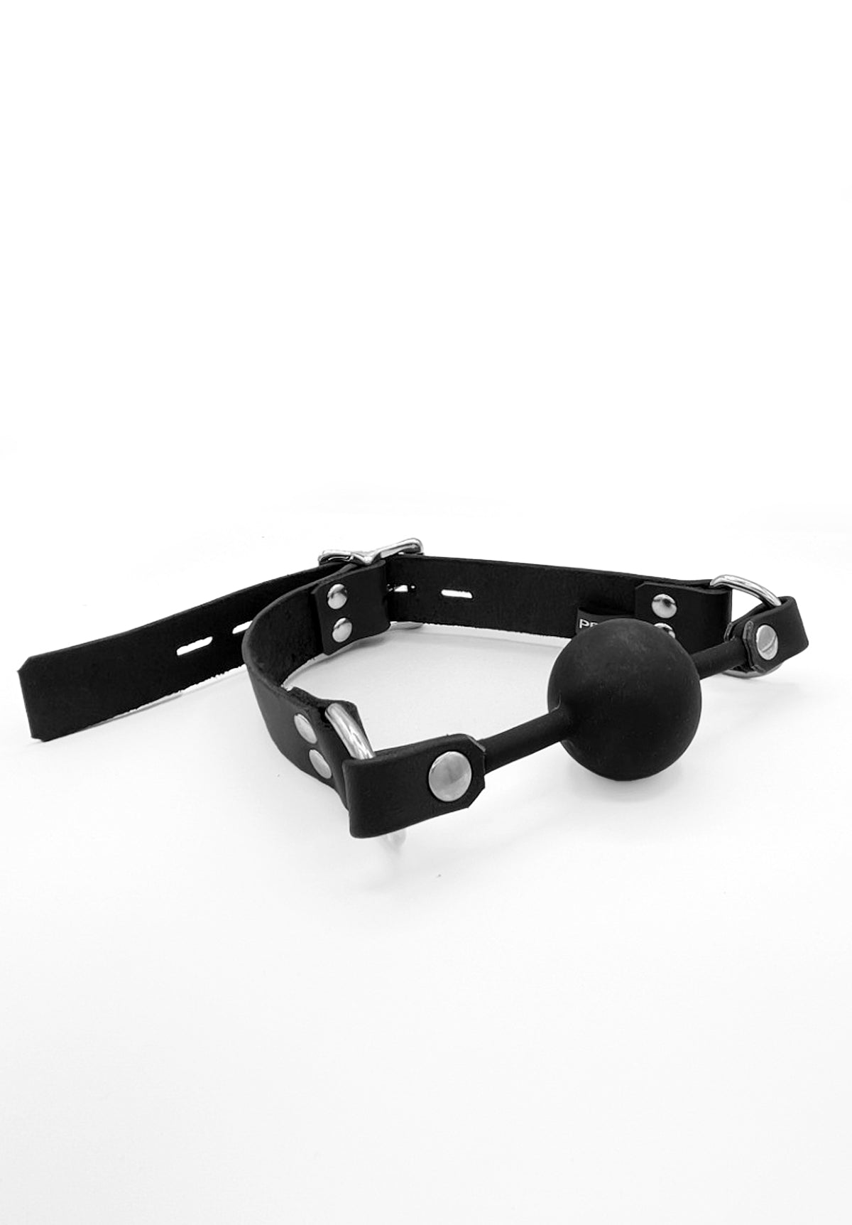 Leather Ball-Gag with Silicone Ball & D-Rings | Priape