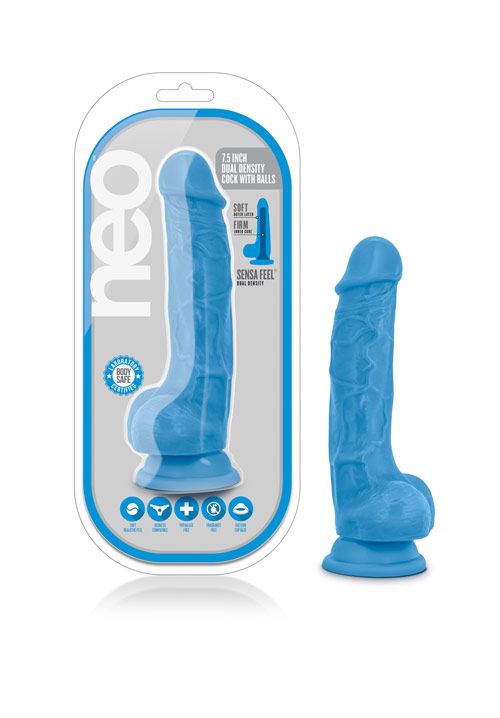 Neo Dual Density 7.5" Dildo with balls