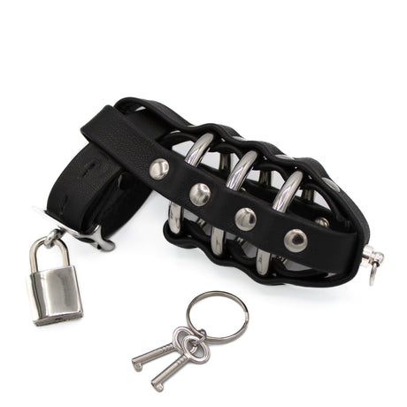 Leather Cock Cage with 3 rings | PRIAPE Leather