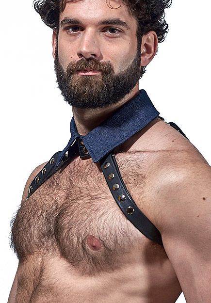 Denim Collar Half-Harness