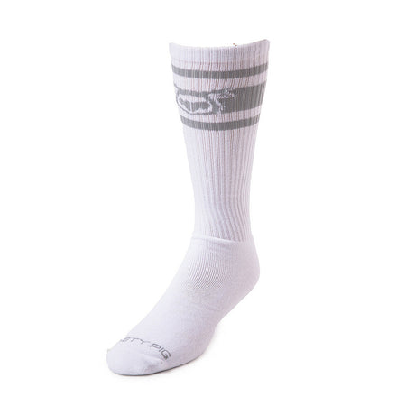 Hook'd Up Sport Sock White-Grey | Nasty Pig