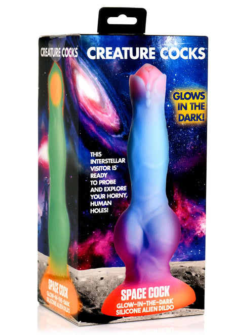 Space Cock Glow-in-the-Dark Silicone Alien Dildo | Creature Cocks XR Brands